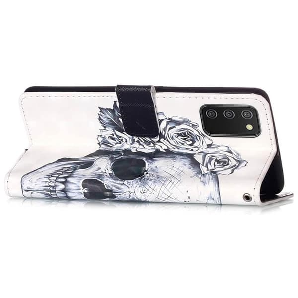 Lompakkokotelo Samsung Galaxy A03s - Pääkallo / Ruutu