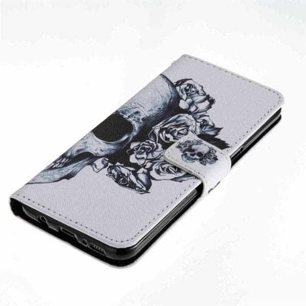 Plånboksfodral Samsung Galaxy S8 – Döskalle / Rosor