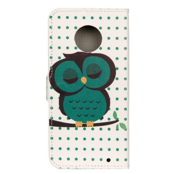 Plånboksfodral Motorola Moto G6 Plus - Prickigt med Uggla