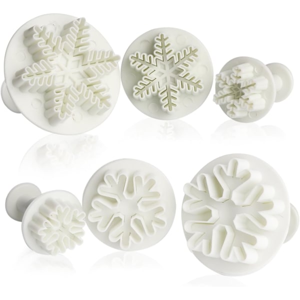 Set med 6 snöflingeskakutsformar