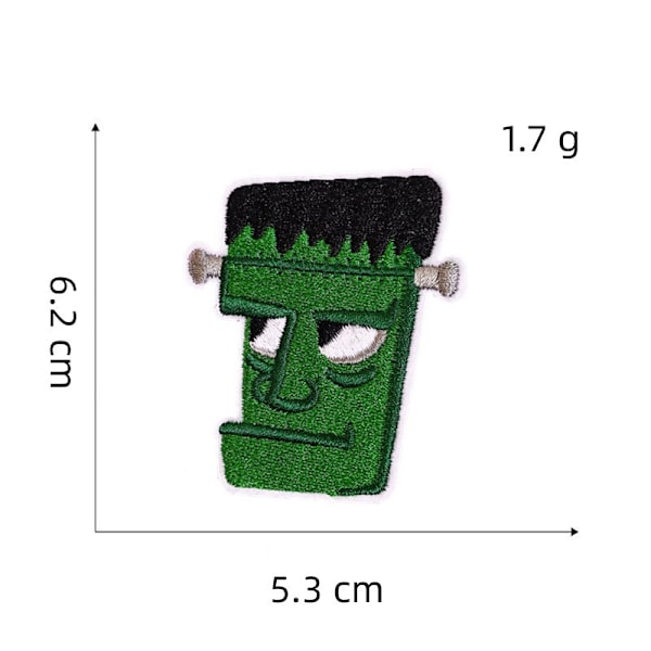 12 kpl Halloween-kirjonta-rauta-liimauslappuja, itseliimautuvia kirjonta-rauta-liimauslappuja