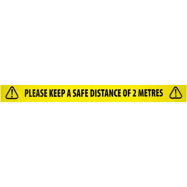 #Advarselstape \"Gult - Hold en sikker avstand på 2 meter\",#