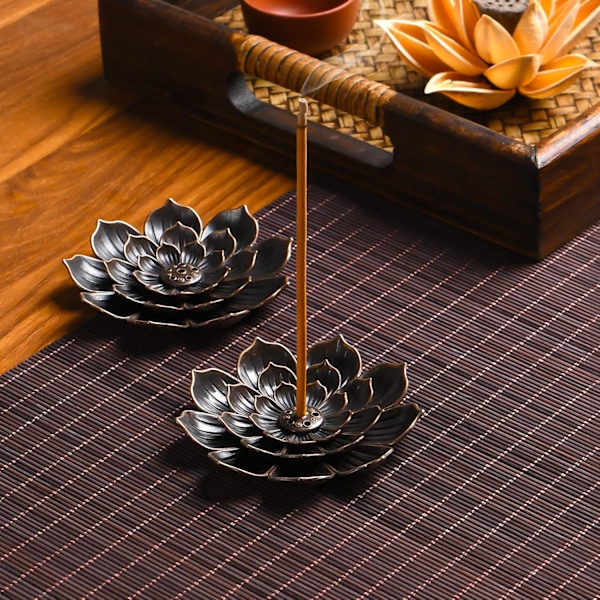 #2 Lotus Røgelsesholder Messing Pinde Røgelsesbrænder Kegle Røgelse#