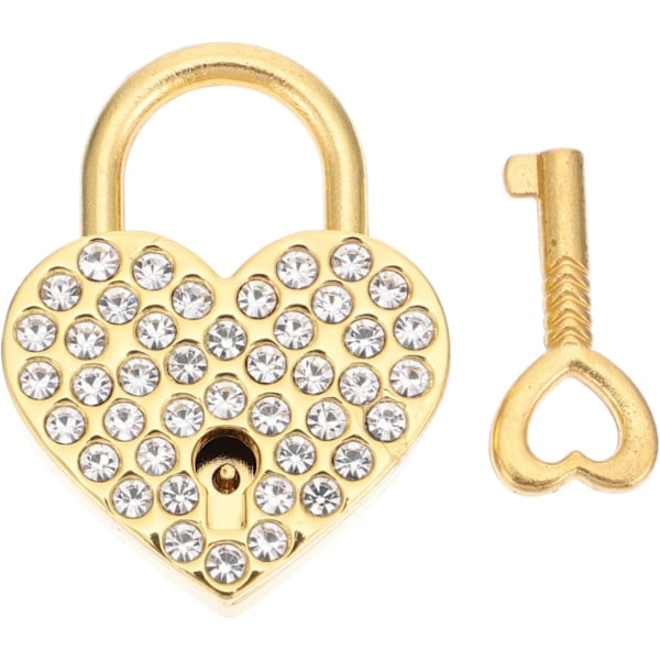 #1 set kärlekspannor för par - gyllene hjärtformade hänglås#