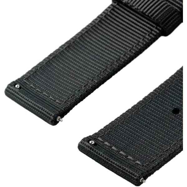 Svarte 22 mm lett utskiftbare nylonremmer for M