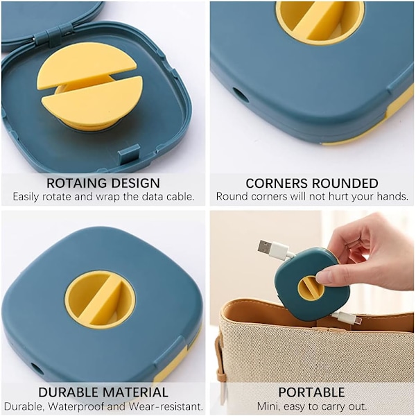 #3PCS Kabelrydding, Tom Strekkbar Forlengelsesrulle, Kompakt Multi-#