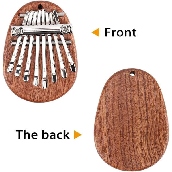 #1 x Mini Kalimba (Tåreformet), 8-tangenters Kalimba, Bærbar Solid