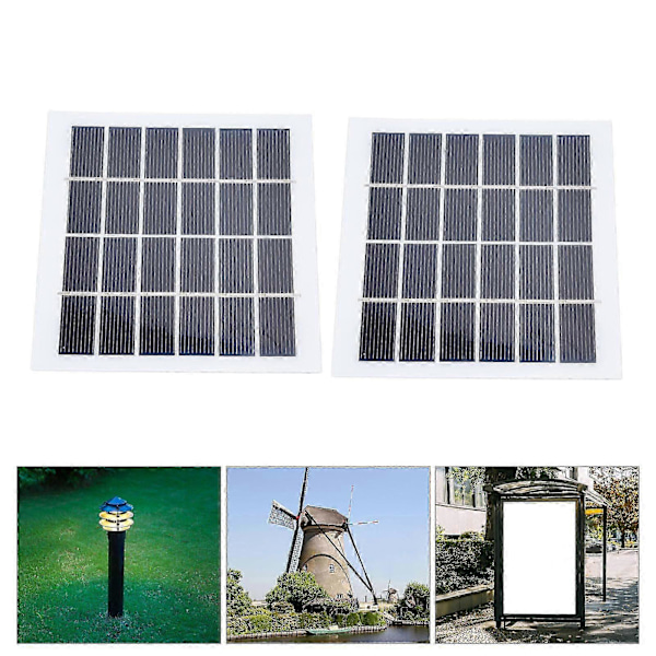 2 kpl Kannettava aurinkopaneeli 2w 6v Mini aurinkokennot Korkea muuntohyötysuhde kotitalouksien valaistusjärjestelmään