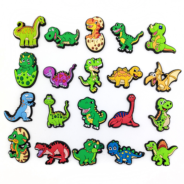 20 st 3D Clog-sandaler Ornament (Dinosaurie), Skocharm, Söta Skocharm