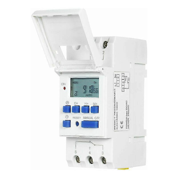 THC15A Digitaalinen LCD-ohjelmoitava ajastinkytkinrele 16A Amp elektroninen viikoittainen 7 päivää 16 päälle ja pois releajastinohjaus AC/DC 24V Din-kiskokiinnitys Tim