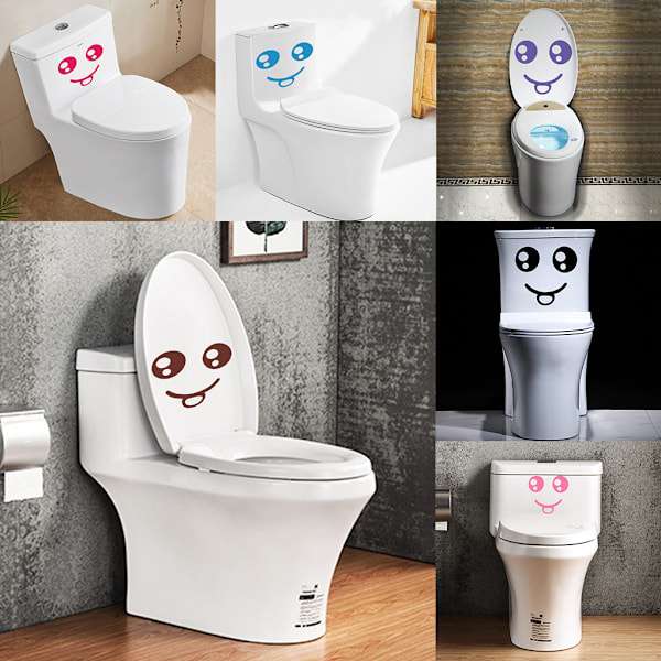 #Roliga smileystickers (slumpmässig färg), Rolig väggdekal för WC,#