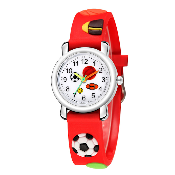 #Barneklokke (Rød, Fotball), Vanntette Armbåndsur Kvarts#
