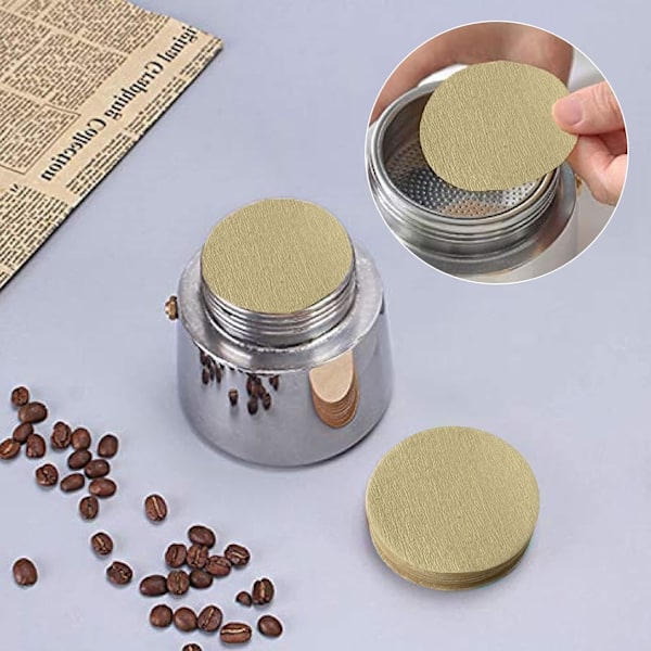#100 Kaffefiltre, 64mm Runde Kaffefiltre, Erstatningskaffe