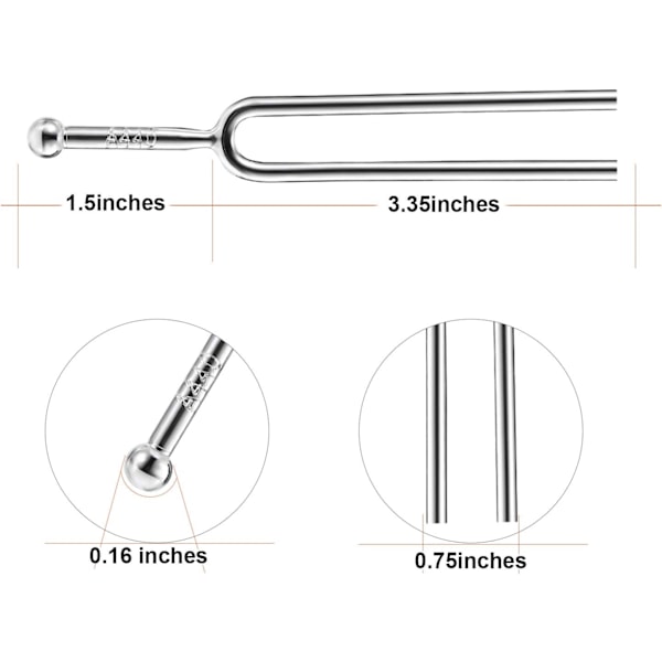 Stemmestemmegaffel, Inkluderer A440Hz Stemmestemmegaffel i Rustfritt Stål, C