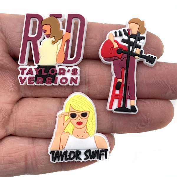 #10 Stykker 3D Clog-Sandaler Pynt (Taylor Swift), Sko Charms, Cut#