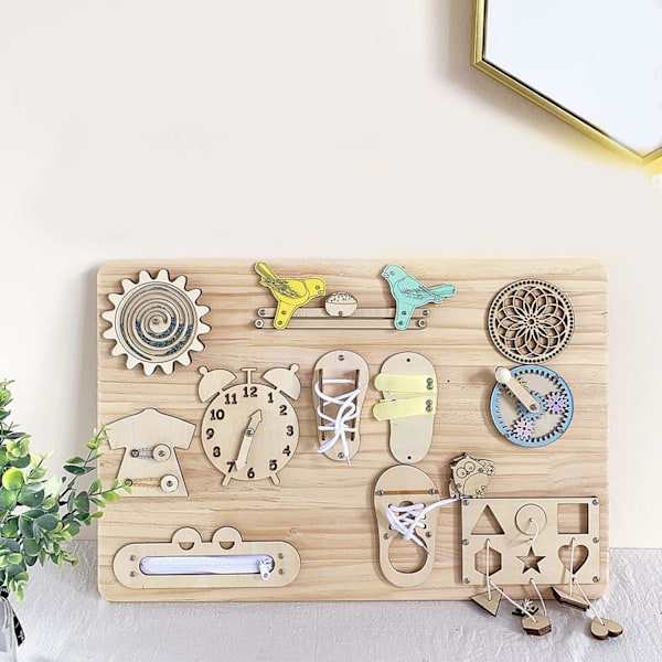 #DIY Busy Board Dele Crank Gear Tidlig Uddannelsesmæssigt Trælegetøj til#