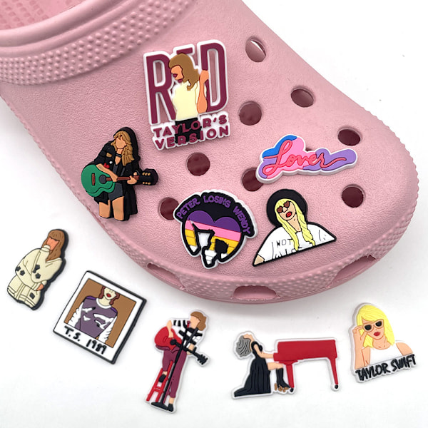 #10 Stykker 3D Høyre Sandaler Ornamenter (Taylor Swift), Sko Charms, Kutt#