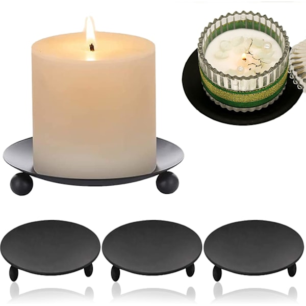 #4 stk. Metall Lysestaker Metall Jern Lysestake Svart Lysestake #