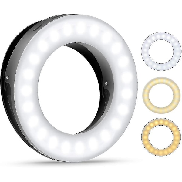 Selfie-valo, matkapuhelimen selfie-valo, matkapuhelimen rengasvalo, 40 LED-rengasvalo 3 kirkkaustasolla