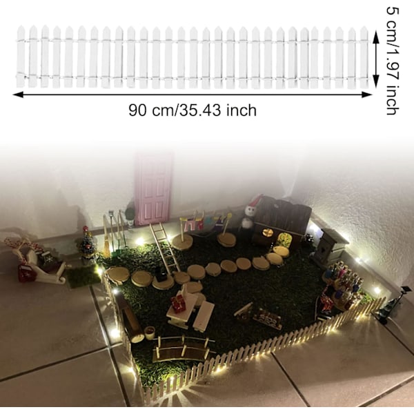 3-pack Miniatyr Träfence - för Modellbygge, Dockhus, Terrarium