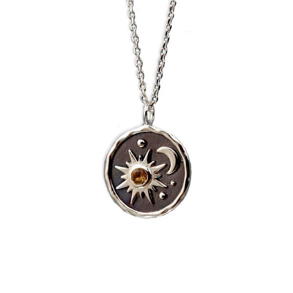 #Bohemian Wind Vintage-riipuskorvakorut ja kaulakoru Auringon ja Kuun kuviolla#