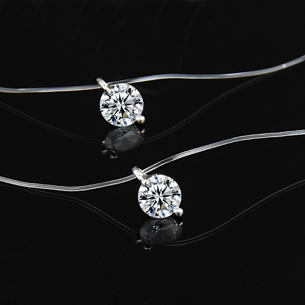 #U Näkymätön kaulakoru naisille, solisluun kaulakoru, elegantti solitaari#