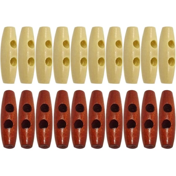 #Tregnappar i tre, olivenform, treknapper til frakk, 50 stk, 3 cm#