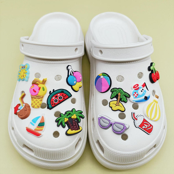 14 st 3D Clog-Sandaler Smycken (Sommarstil), Skosmycken, Snygga
