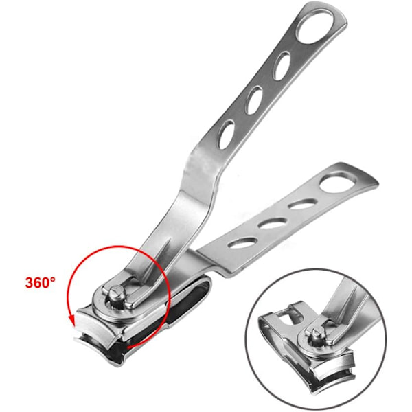 #2 Rustfrit Stål Negleklippere, 360 Graders Drejeligt Hoved Finger#