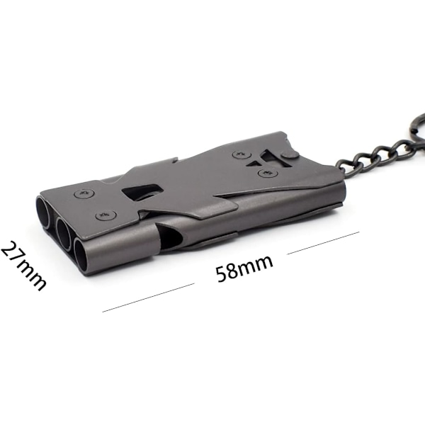 Nödraket 3 Rör Hög Decibel Metallvissla med Lanyard