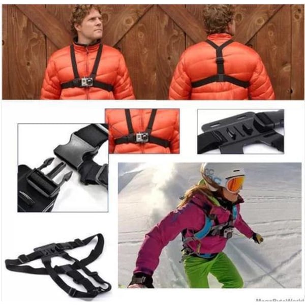 Bryststroppfeste (Svart), Bryststroppfeste Holster Telefonkamera