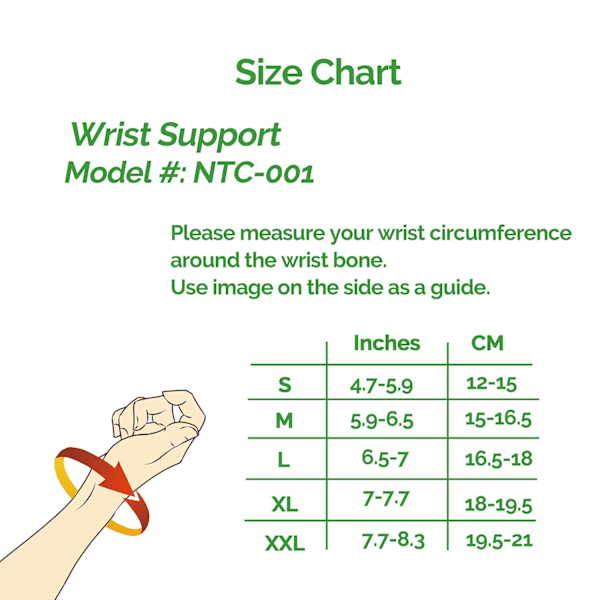 #(Storlek M, 1 styck)Care handledsbandage - Elastisk & Andningsbar#
