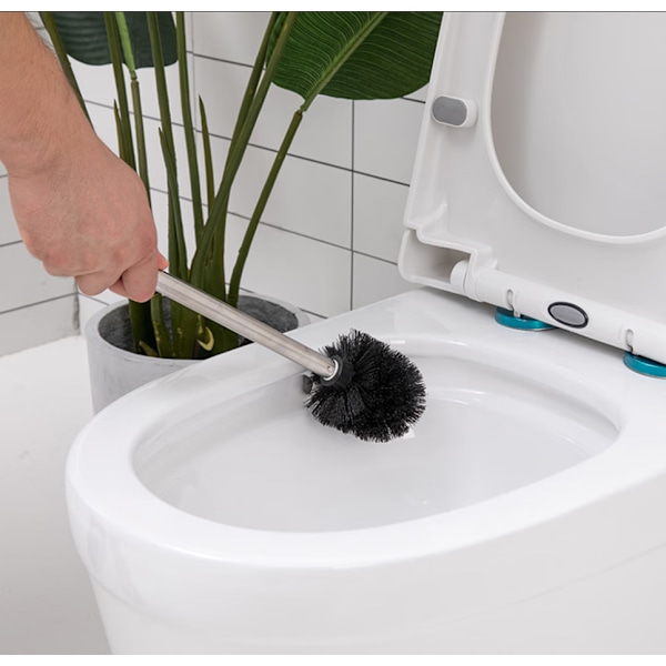 Toiletbørste til udskiftning, Toiletbørste med blank rustfri stål