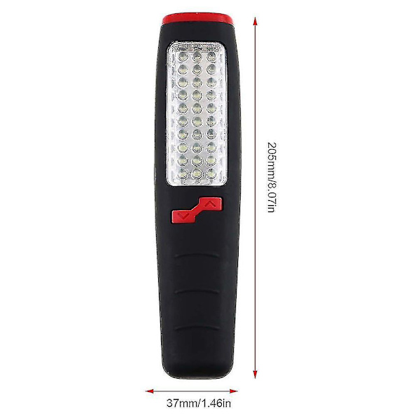 37 LED Taskulamppu Työvalo Retkeily Ulkovalaisin Sisäänrakennetulla Magneettikoukulla