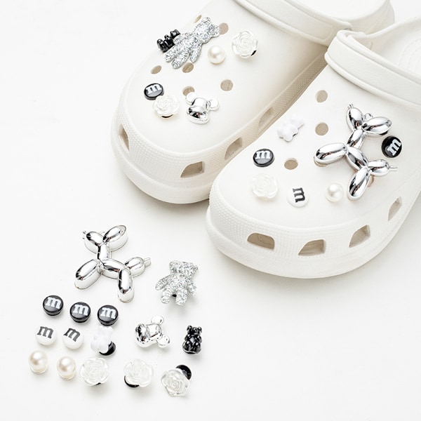 #15 Stykker 3D Klogsandaler Pynt, Sko Charms, Søde Sko Pynt