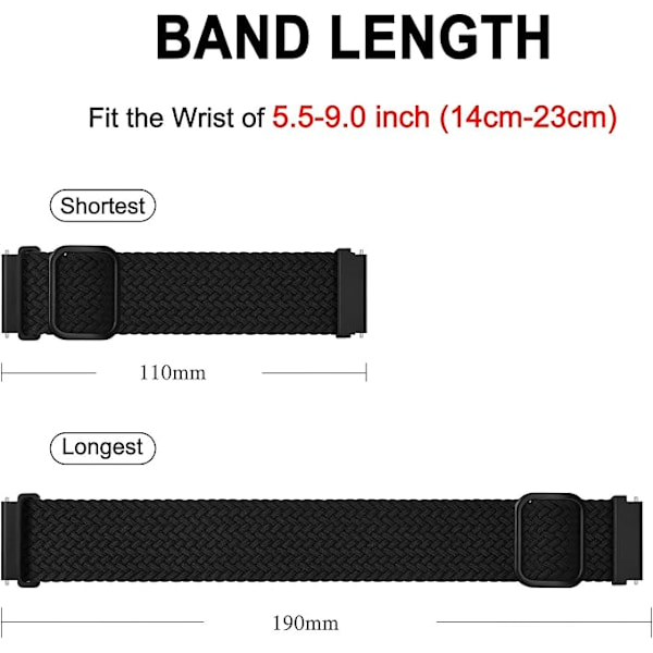 #Nylonarmband, Justerbart Flätat Armband för Män och Kvinnor, 20mm