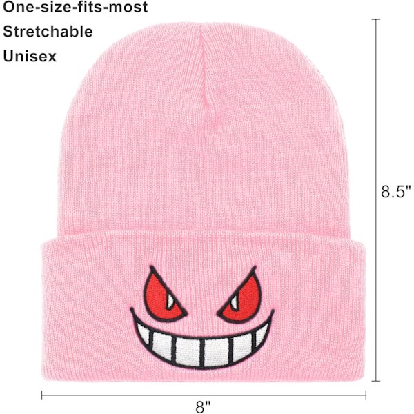 #Stickade mössor, Rolig Beanie-hatt Vinter Skidåkning Slouchy Varm Mössa, Mjuk#