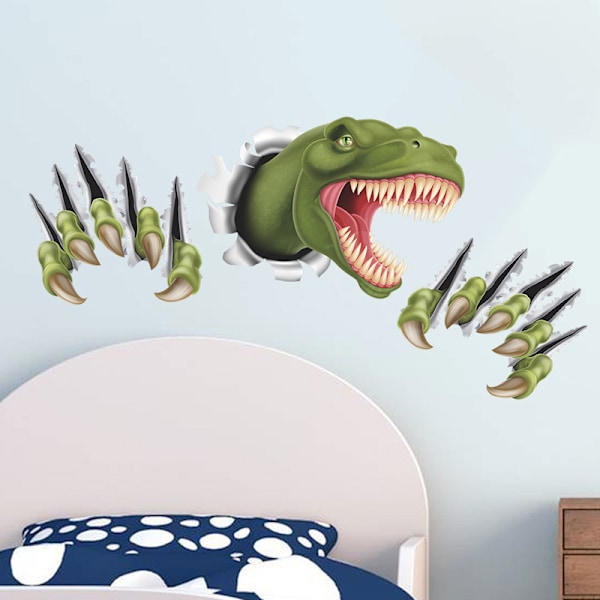 #3D Dinosaur Veggdekor Veggklistremerker Mural Dekaler for Soverom#