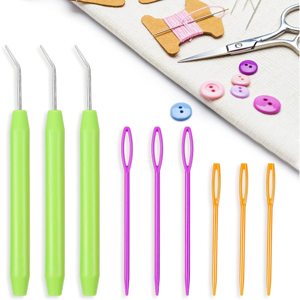 #9 Styck Stickningsmaskin Krokar med Gummifat och Bi#