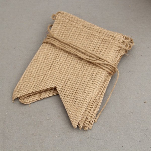 24 Burlap Flaggor för Bröllop, Dop, Inomhus och Utomhus