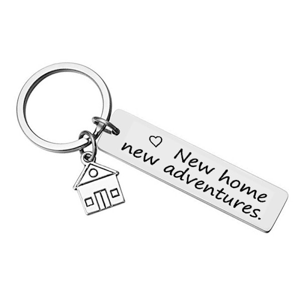 Personlig Hus Par Nøglering, 2 stk. Nyt Hjem Nye Eventyr
