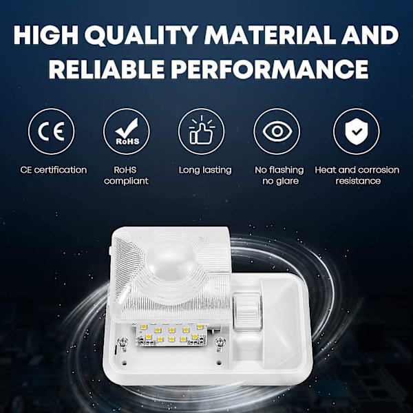 12 V LED RV kattovalo 280 lm kattolamppu sisävalaistus asuntovaunuun matkailuautoon kytkimellä (2 kpl)