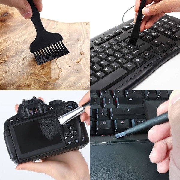 #Sort - 4 i 1 nylon anti-statisk børste PC rengørings sæt Anti-stat#