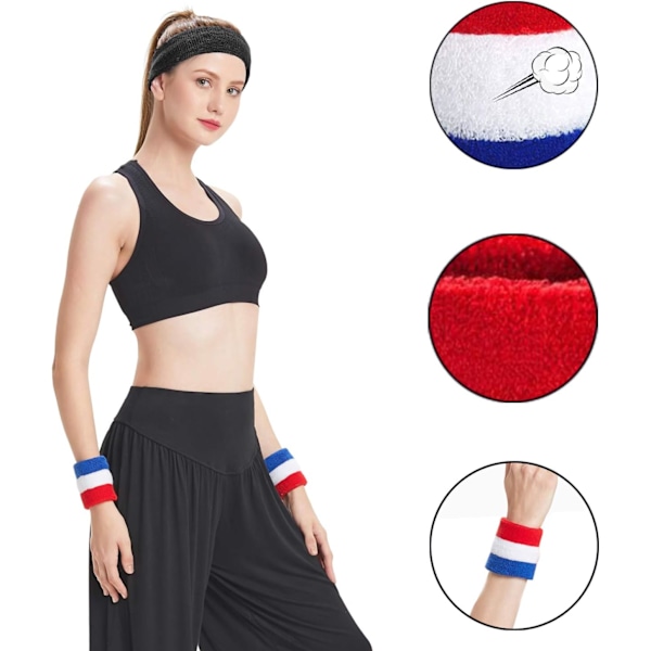 6 stk håndleddsbånd for sport, absorberende sportsbånd for fotball, b