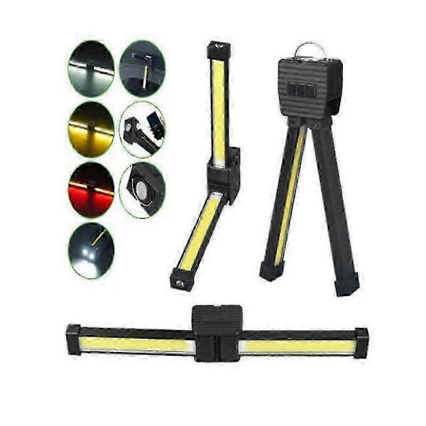 Gymlampa för posering, 7:e växeln dimning, bärbar magnetisk LED-ficklampa med krok