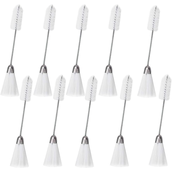 10 st 2-ändars symaskinsrengöringsborste, nylon rostfritt stål