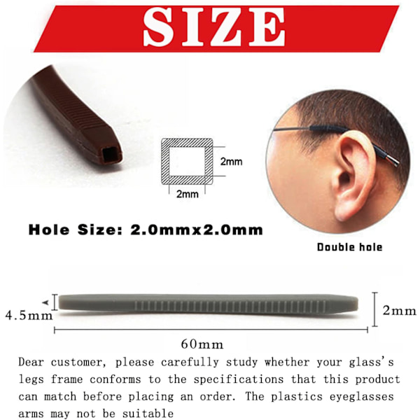 #Silikone Anti-Slip Elastiske Komfortable Brilleholdere, Brille R#
