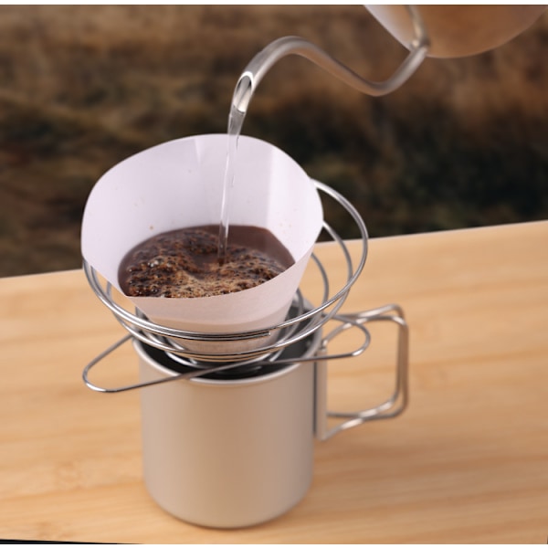 Kaffefilter i rustfrit stål, sammenklappelig kop i rustfrit stål h
