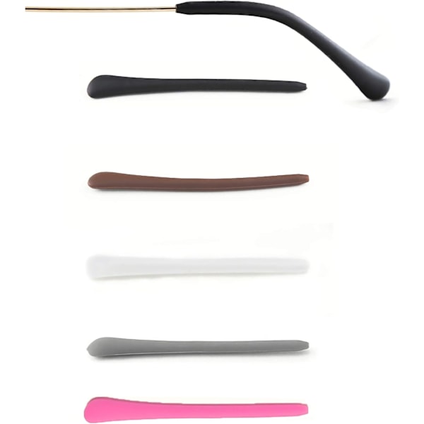#5 Par Färgglada Anti-Halk Silikon Glasögonändtips Glasögon Ea#
