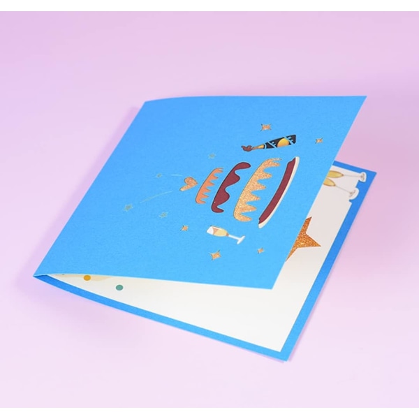 #Syntymäpäiväkortti, 3D Syntymäkakkukortti, Pop-up Tervehdyskortti F#